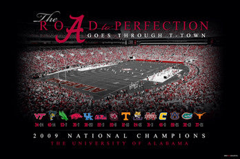 Alabama Crimson Tide "Road to Perfection" (2009 National Champs) Poster - ProGraphs