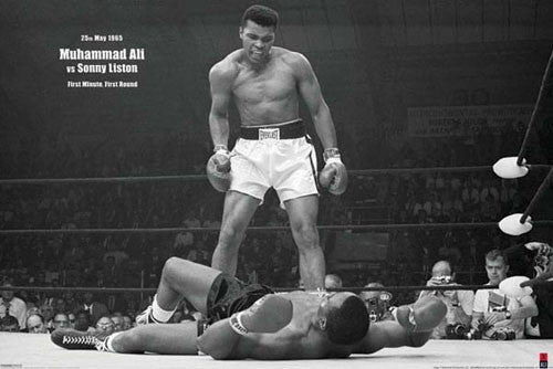 Muhammad Ali "Liston Knockout 1965" (Horizontal) Classic Boxing Poster - Pyramid