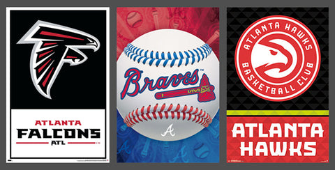 COMBO: Atlanta, Georgia Sports 3-Poster Combo (Hawks, Falcons, Braves)