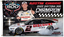 Austin Cindric 2022 Daytona 500 Champions Official NASCAR Deluxe 3'x5' Banner Flag - Wincraft