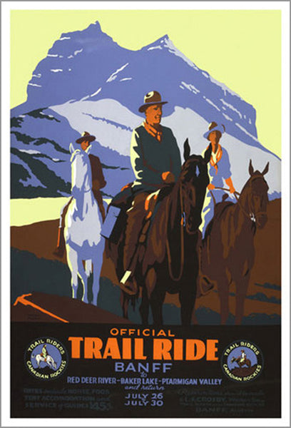 Banff, Alberta "Official Trail Ride" (c.1935) Vintage Poster Reprint - Eurographics
