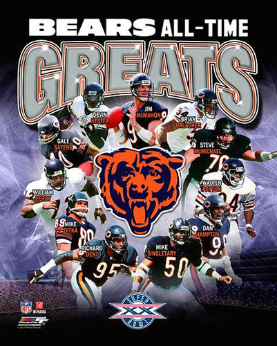 Chicago Bears "All-Time Greats" (11 Legends) Premium Poster Print - Photofile