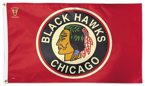 Chicago Blackhawks Vintage 1937-55 Style NHL Deluxe-Edition 3'x5' Flag - Wincraft