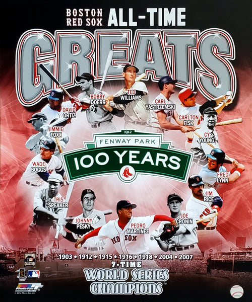 Boston Red Sox 100 Years at Fenway Park All-Time Greats Premium Poster Print - Photofile