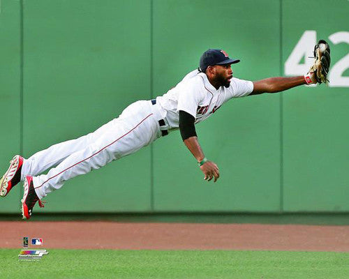 Jackie Bradley Jr. "Laying Out" Boston Red Sox Premium MLB Poster Print - Photofile 16x20