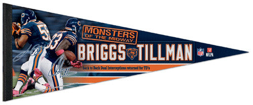 Lance Briggs and Charles Tillman "Monsters" Chicago Bears Premium Felt Pennant - Wincraft