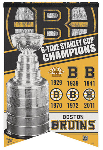 Boston Bruins Stanley Cup History Premium Felt ...