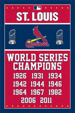 St. Louis Cardinals 11-Time World Series Champions Commemorative Wall Poster - Costacos – Sports ...