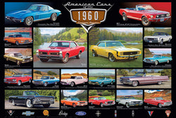 American Cars of the 1960s (18 Classic Automobiles) Cruisin' Series Poster - Eurographics
