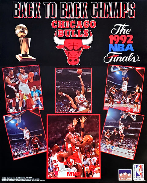 Chicago Bulls Back to Back NBA Champs (1992 NBA Champions) 16x20 Poster - Starline