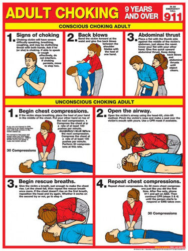 Adult Choking First Aid Wall Chart Poster (2013 ARC Guidelines)- Fitnus ...