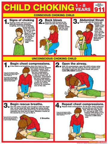 Child Choking First Aid Wall Chart Poster (2013 ARC Guidelines)- Fitnus ...