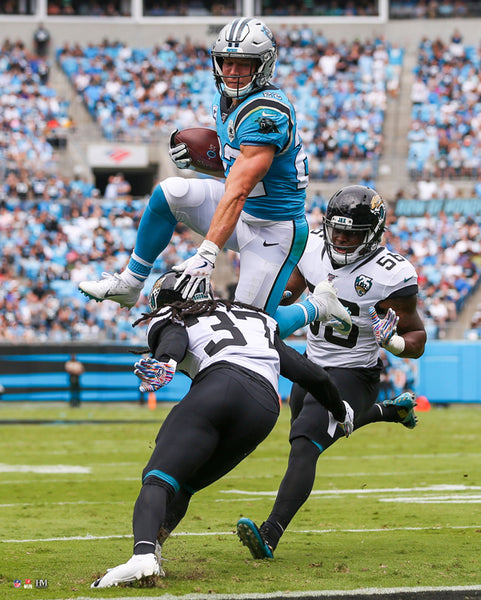 Christian McCaffrey "Up And Away" Carolina Panthers Premium 16x20 NFL Poster Print- Highland Mint