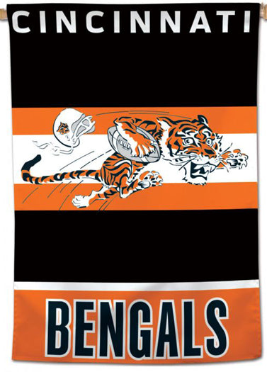 Cincinnati Bengals Classic 1960s-Style Official NFL Team Logo Style Team Wall BANNER - Wincraft