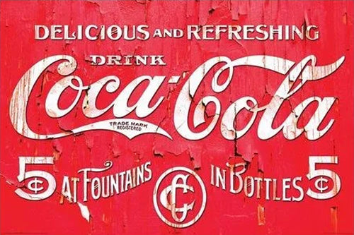 Coca-Cola "Delicious and Refreshing" c.1910-Style Retro Poster - Aquarius Images