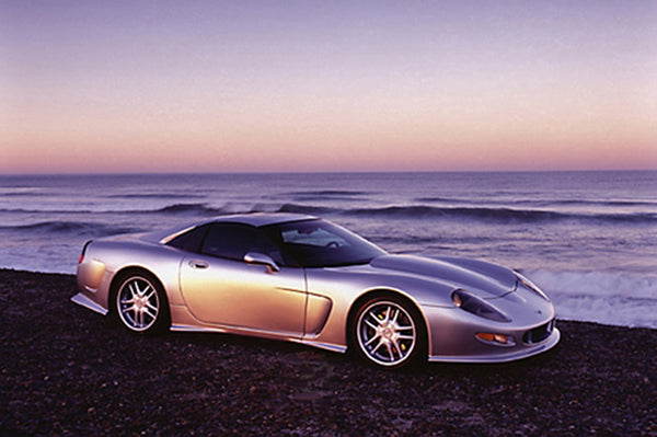 Chevrolet Corvette Callaway C12 (1998) Car on Beach at Sunset Poster - Eurographics