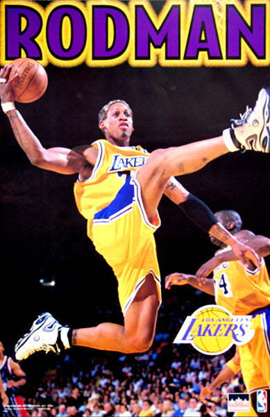 Dennis Rodman "Golden Fly" Los Angeles Lakers Poster - Starline1999
