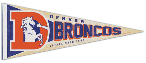 Denver Broncos NFL Retro 1968-96-Style Premium Felt Collector's Pennant - Wincraft