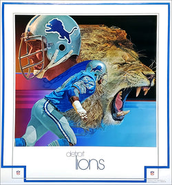 Detroit Lions 1979 NFL Theme Art Poster by Chuck Ren - DAMAC