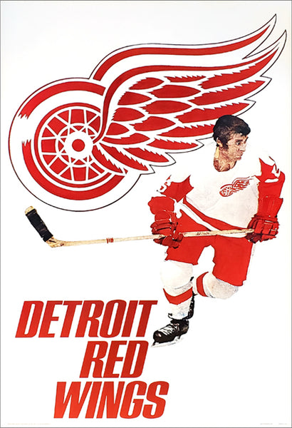 Detroit Red Wings 1973 Logo Art Vintage Original 23x35 Poster - Sportsgraphics