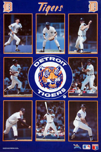 Detroit Tigers "Superstars" 8-Player MLB Action Poster (1987) - Starline