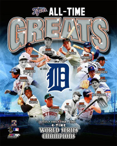 Detroit Tigers "All-Time Greats" (13 Legends) Premium Poster Print - Photofile