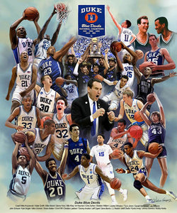 Duke Blue Devils Basketball "26 Legends" Commemorative Print - Wishum Gregory