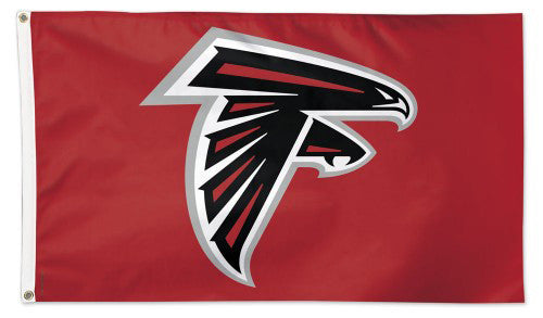 Atlanta Falcons Logo-On-Red-Style Official NFL Football DELUXE 3'x5' Team Flag - Wincraft
