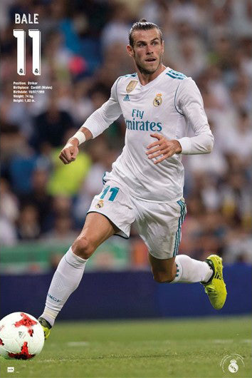 Gareth Bale "Accion" Real Madrid CF Official La Liga Soccer Poster - G.E. (Spain) 2018