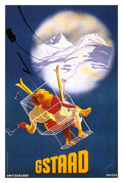 Gstaad "Ski Romance" Vintage Poster Reprint (c.1928) - AAC