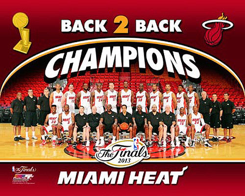 Miami Heat Back To Back 13 Nba Champions Team Composite Poster Print Photofile 16x Sports Poster Warehouse