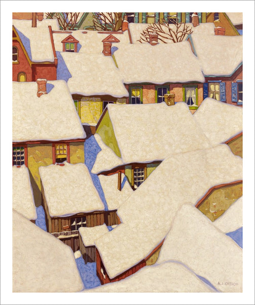 Housetops in The Ward Hradec Králové (1924) by A.J. Casson Group of Seven Poster Print