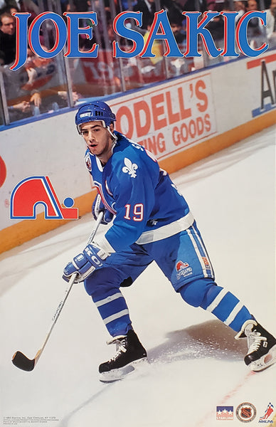 Joe Sakic "Superstar" Quebec Nordiques NHL Action Poster - Starline1993