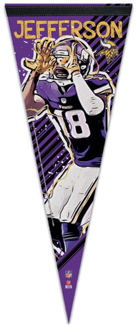 Justin Jefferson Flaming Poster Minnesota Vikings Offensive 