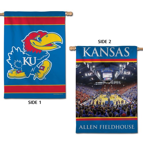 Kansas Jayhawks Basketball Official NCAA 2-Sided Vertical Flag Wall Banner - Wincraft