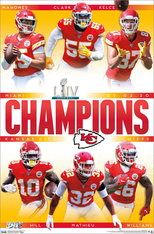 Kansas City Chiefs Super Bowl LIV 2020 Champions Poster Collection