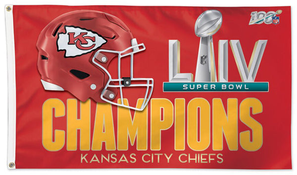 Kansas City Chiefs 3 Time Super Bowl Champions 3x5 Banner Flag - Sports Flags & Pennants Co.