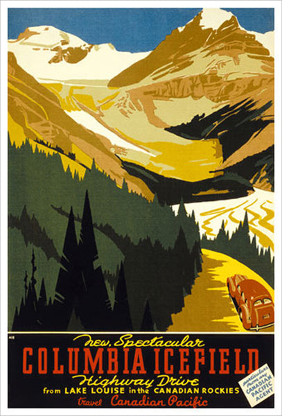 Lake Louise, Alberta Columbia Icefield Drive Vintage Travel Poster Reprint (c.1933) - Eurographics