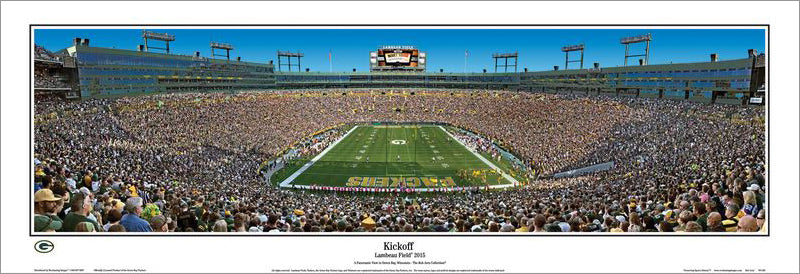 Lambeau Field Kickoff Green Bay Packers Stadium Panoramic Poster Pri