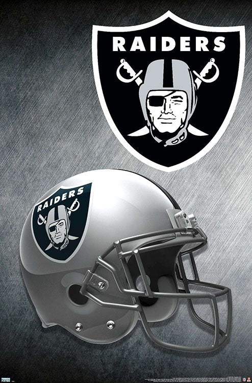 Las Vegas Raiders Official NFL Football Team Theme Helmet Logo Poster – Sports Poster Warehouse