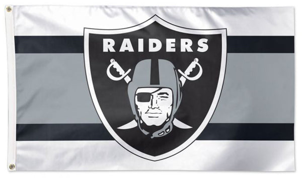 Las Vegas Raiders Logo-On-Silver Official NFL Football DELUXE-EDITION Team 3'x5' Flag - Wincraft
