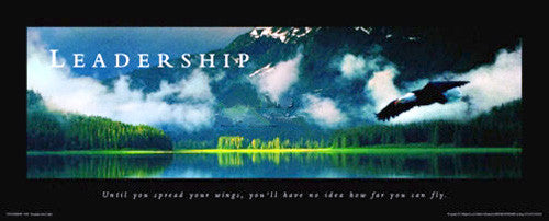 Soaring Eagle "Leadership" Motivational Poster - Front Line 12x36