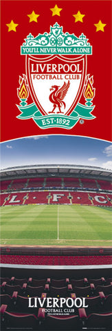 Liverpool Fc Inside Anfield Team Crest Logo Theme 12x36 Poster Gb Eye Uk Sports Poster Warehouse
