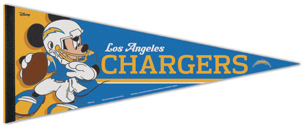 Los Angeles Chargers "Mickey Mouse QB Gunslinger" Official NFL/Disney Premium Felt Pennant - Wincraft