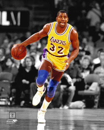 Magic Johnson "Spotlight" (c.1986) L.A. Lakers Premium Poster Print - Photofile