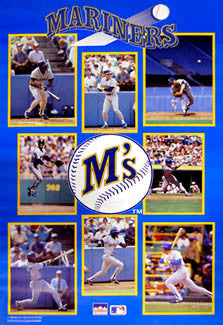Seattle Mariners "Superstars" 8-Player MLB Action Poster (1988) - Starline