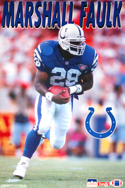 Marshall Faulk "Rookie Action" (1994) Indianapolis Colts Poster - Starline