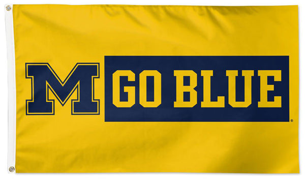 Michigan Wolverines "Go Blue" Official NCAA Deluxe 3'x5' Team Logo Flag - Wincraft