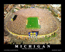 Michigan Stadium "From Above" Wolverines Gameday Aerial Poster - Aerial Views
