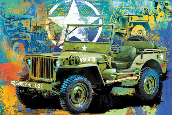 Military Jeep Classic Automobile Art Poster - Eurographics